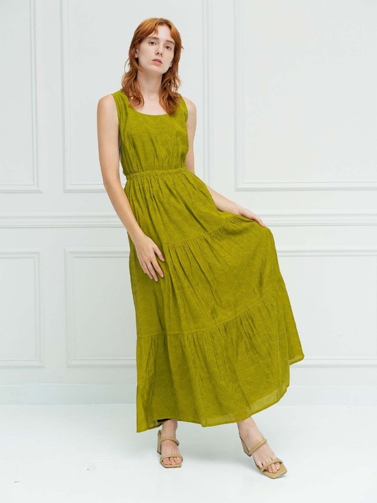 Rujuta Sheth Dresses & Skirts - Rujuta Sheth Gema Tier Dress in Flaxen